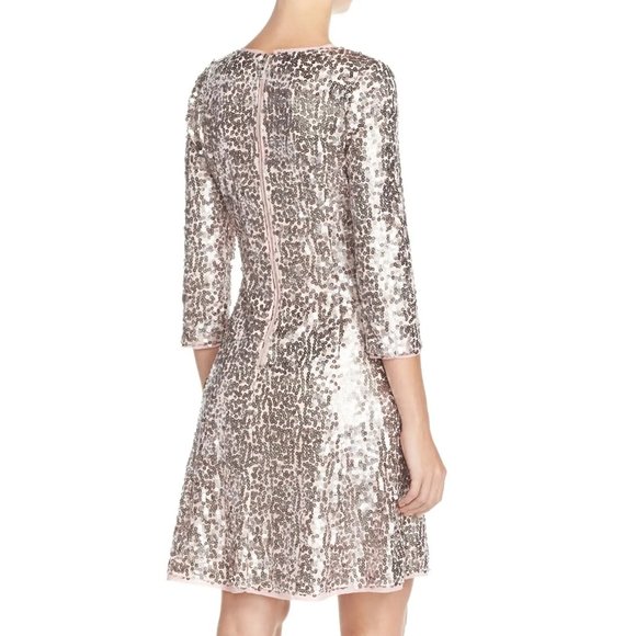 Eliza J. Sequin Mesh Fit & Flare Dress - Picture 4 of 16